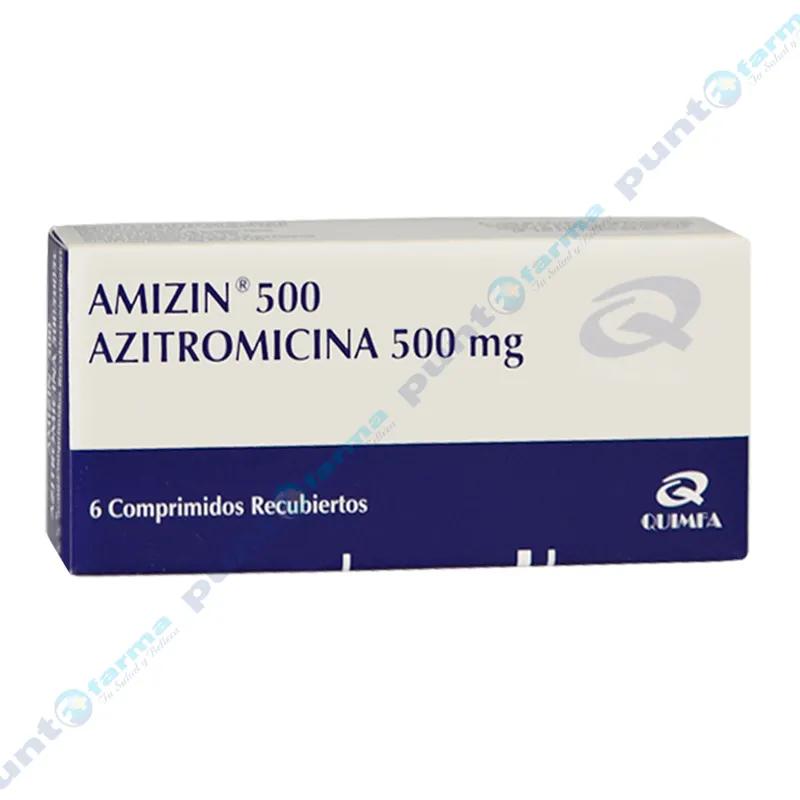 Amizin 500 Azitromicina 500mg - Caja de 6 comprimidos recubiertos