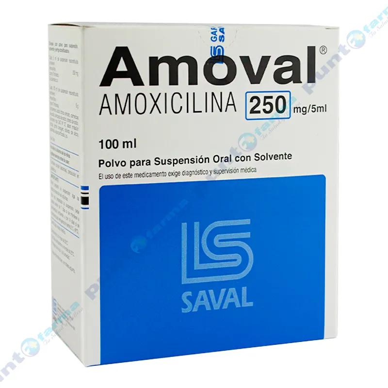 Amoval Amoxicilina 250 mg - Contenido de 100 mL  (Polvo para suspensión Oral con solvente)
