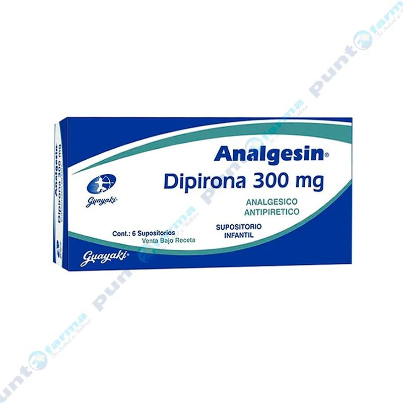 Analgesin Dipirona 300 mg - Caja de 6 Supositores
