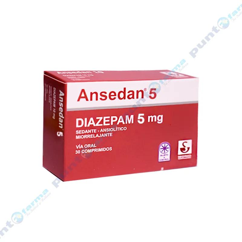 Ansedan 5 Diazepam 5 mg - Caja de 30 comprimidos