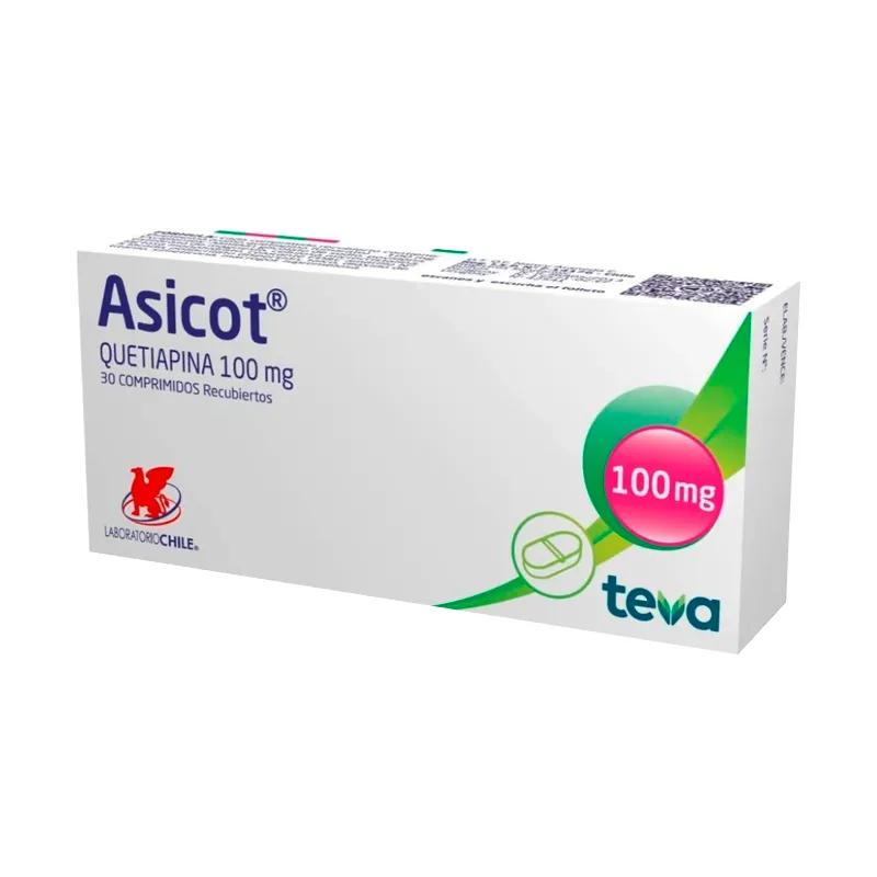 Asicot Quetiapina 100 mg - Cont. 30 Comprimidos Recubiertos