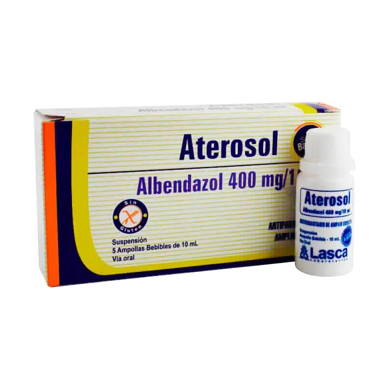 Aterosol Albendazol 400mg/10mL - 5 ampollas bebibles de 10mL