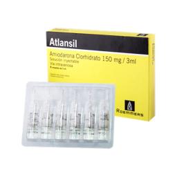 Atlansil Amiodarona Clorhidrato 150 mg  Solución Inyectable - Cont. 6 ampollas de 3mL