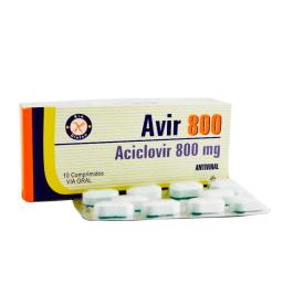 Avir 800 - Aciclovir 800mg - Caja de 10 comprimidos