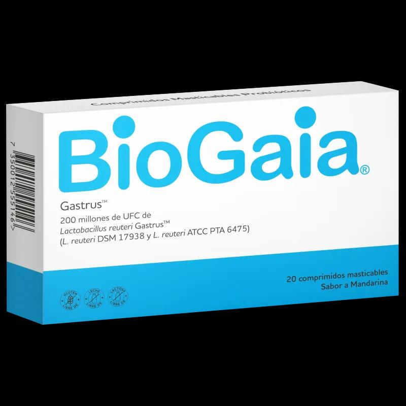 BioGaia Gastrus Masticable Sabor Mandarina - Caja de 20 Comprimidos