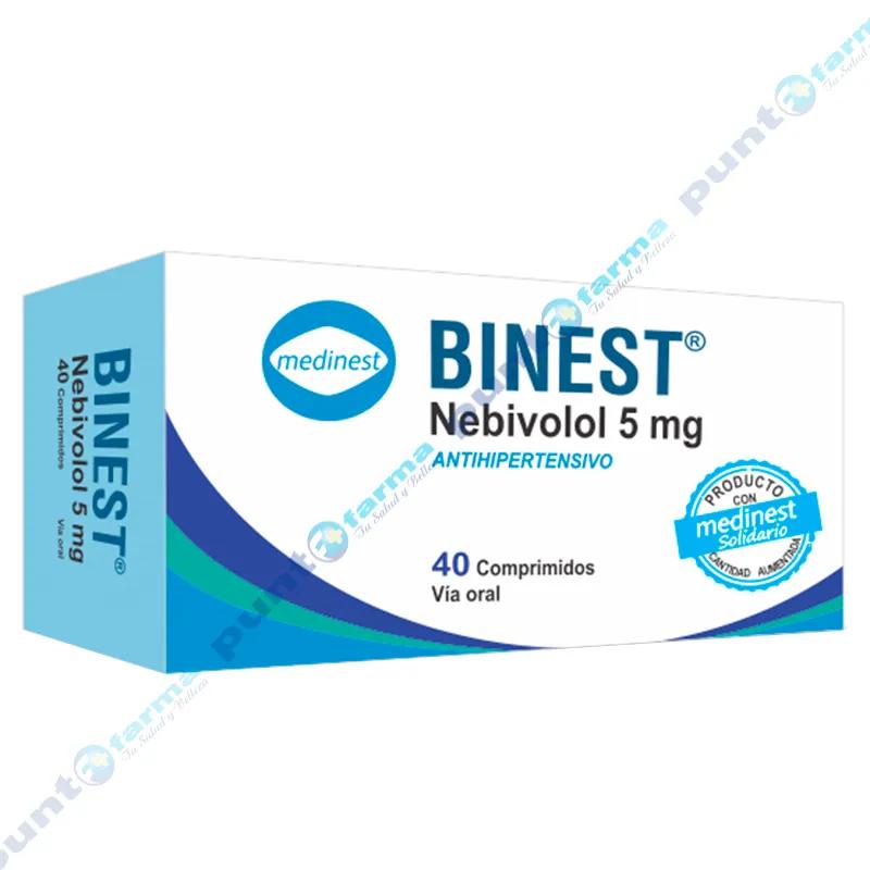 Binest Nebivolol 5 mg - Cont. 40 comprimidos