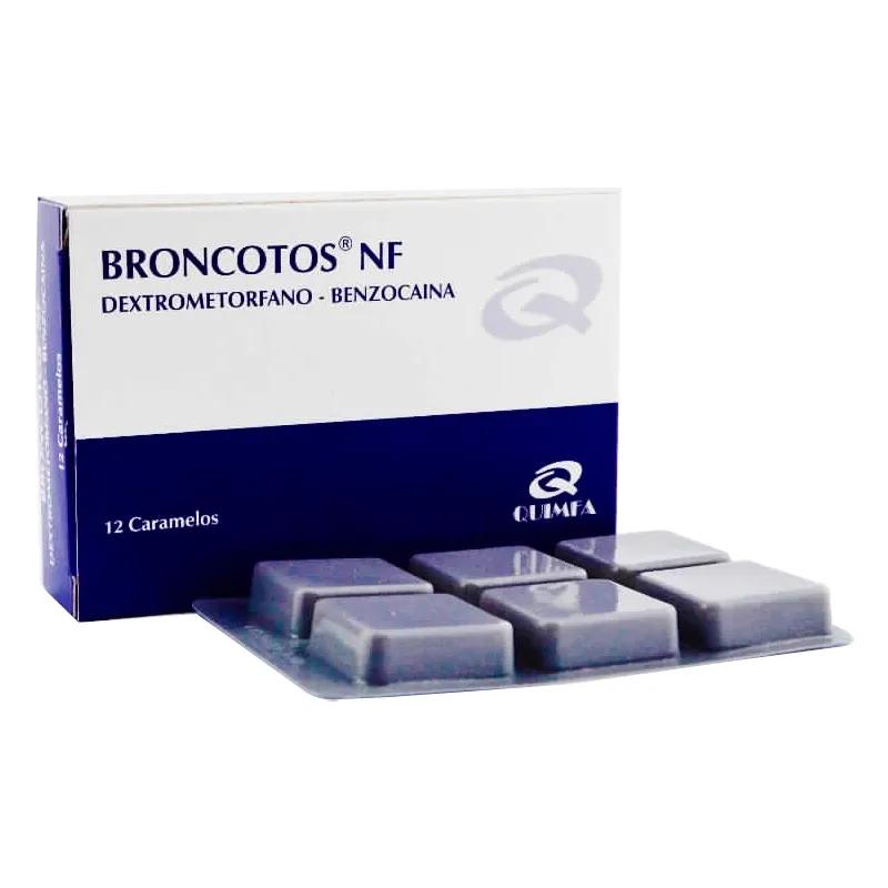 Broncotos NF Dextrometorfano Benzocaína - Caja de 12 Caramelos