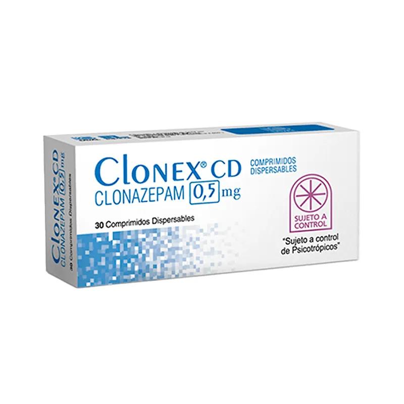 Clonex 0,5 mg Clonazepam  - Caja de 30 comprimidos dispersables