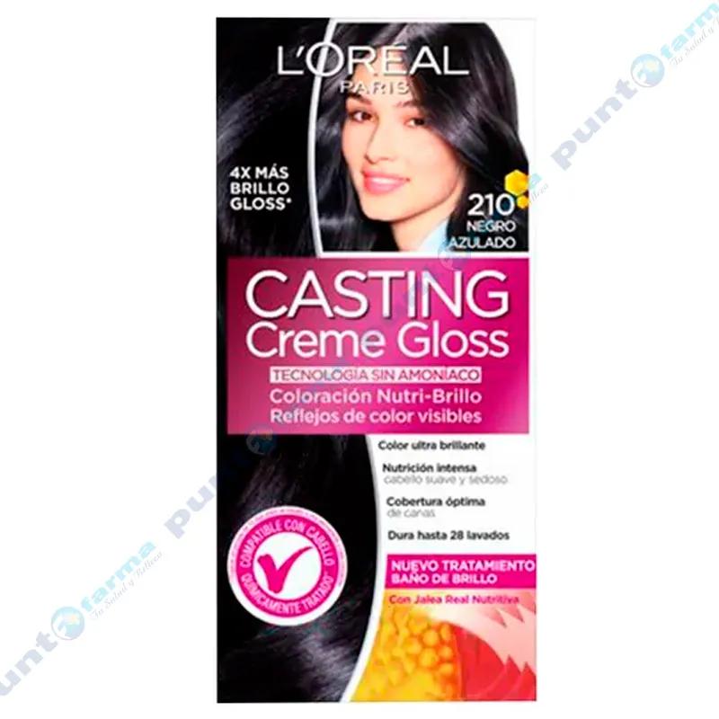 Creme Gloss Casting L'oreal Paris - 210 Negro Azulado