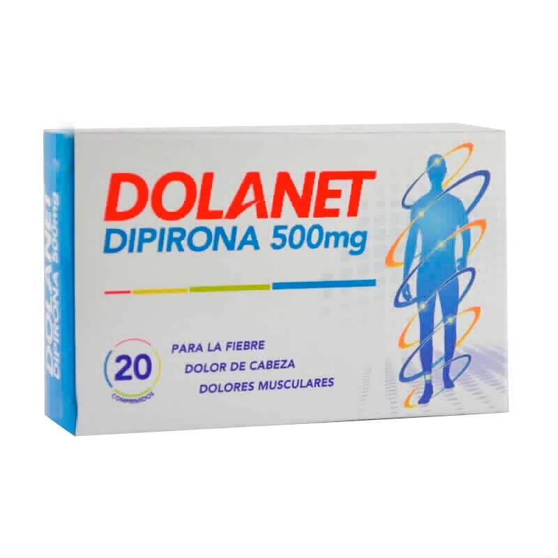 Dolanet Dipirona 500 mg - Caja de 20 comprimidos