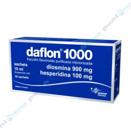 Daflon 1000 Diosmina 900mg Hesperidina 100mg  - Caja de 18 sachets