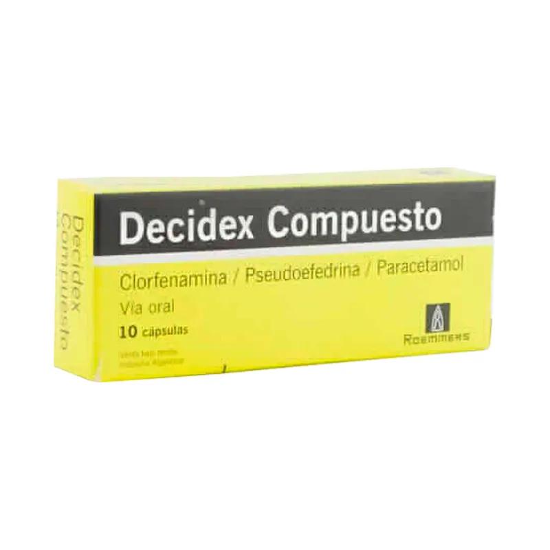 Decidex Compuesto Clorfenamina/ Pseudoefedrina/ Paracetamol - Caja de 10 cápsulas