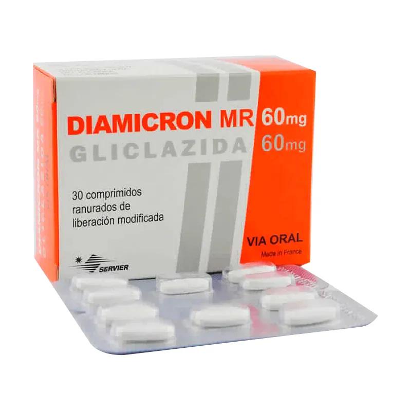 Diamicron MR 60mg Gliclazida - Caja de 30 comprimidos ranurados