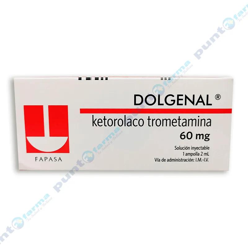 Dolgenal 60 mg Ketorolaco Trometamina - Solucion inyectable de 1 ampolla 2 mL
