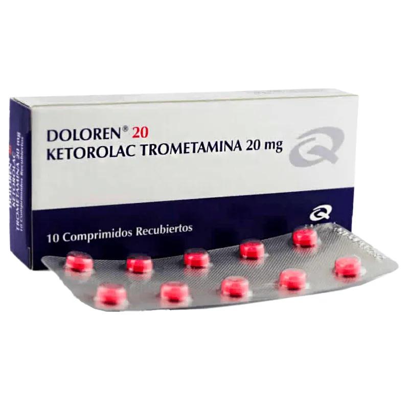 Doloren 20 Ketorolac trometamina 20 mg  - Caja de 10 comprimidos recubiertos