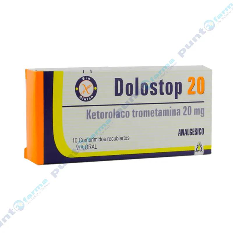 Dolostop 20 Ketarolaco Trometamina 20mg - Caja de 10 Comprimidos Recubiertos