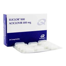 Eliclor 800 - Aciclovir 800 mg - Contenido de 20 comprimidos