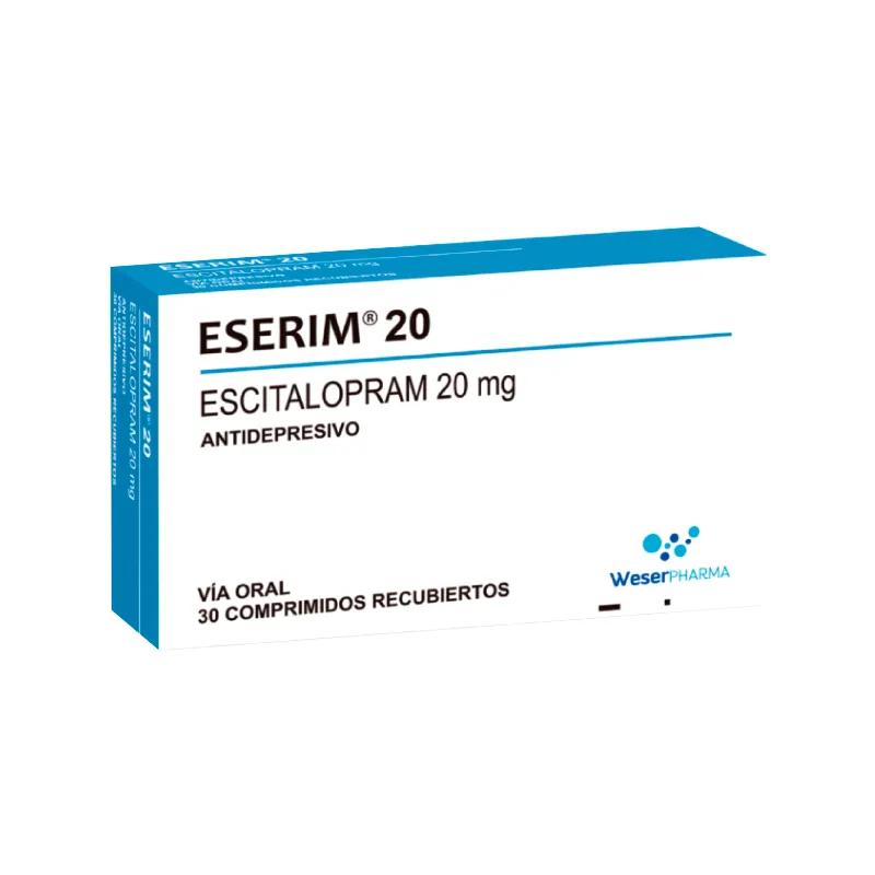 Eserim 20 Escitalopram 20 mg - Caja de 30 comprimidos recubiertos