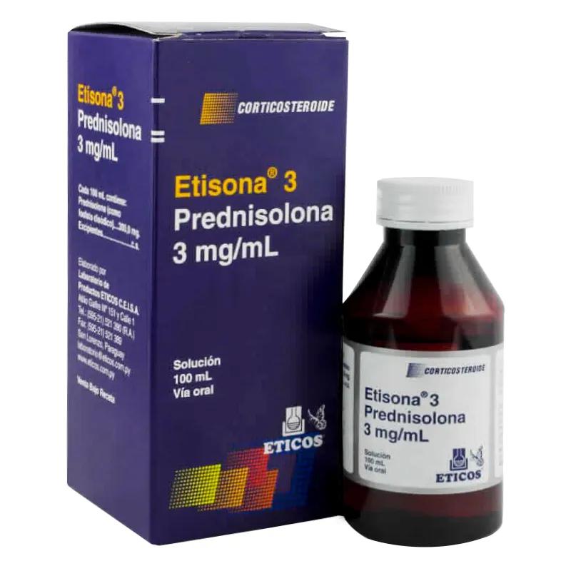 Etisona 3 Prednisolona 3 mg/mL - Caja en jarabe solución 100 mL