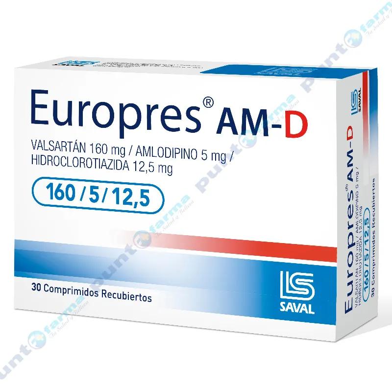 Europres AM-D 160/5/12.5 Valsartan 160 mg - Caja de 30 Comprimidos