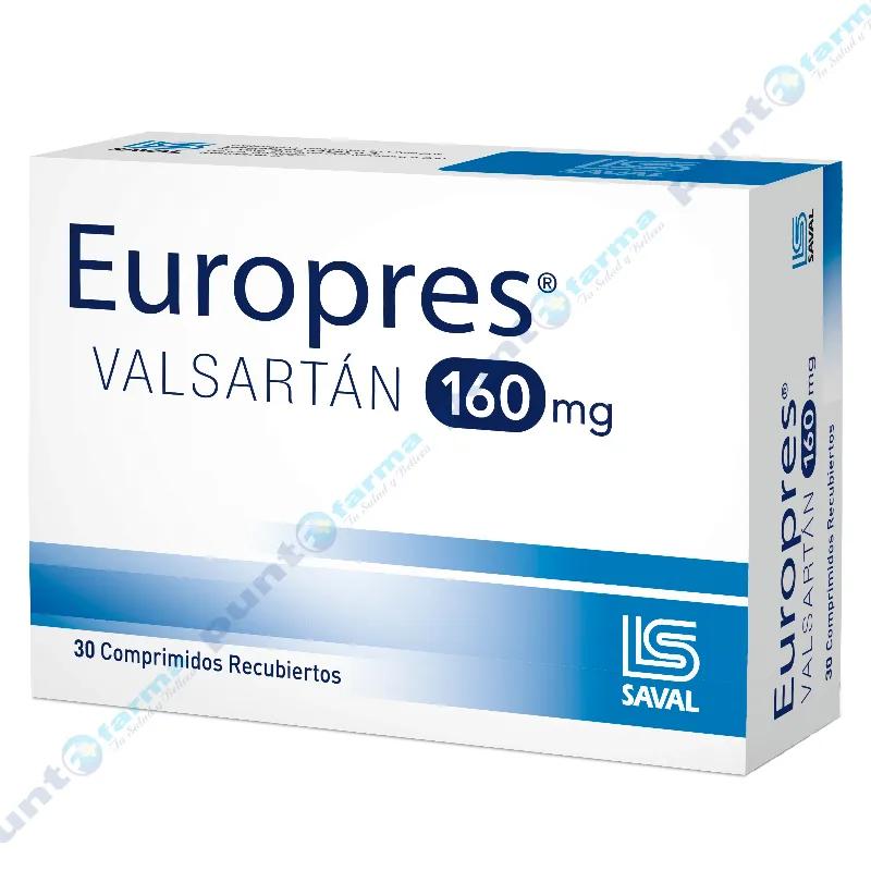 Europres Valsartán 160mg - Caja de 30 comprimidos recubiertos