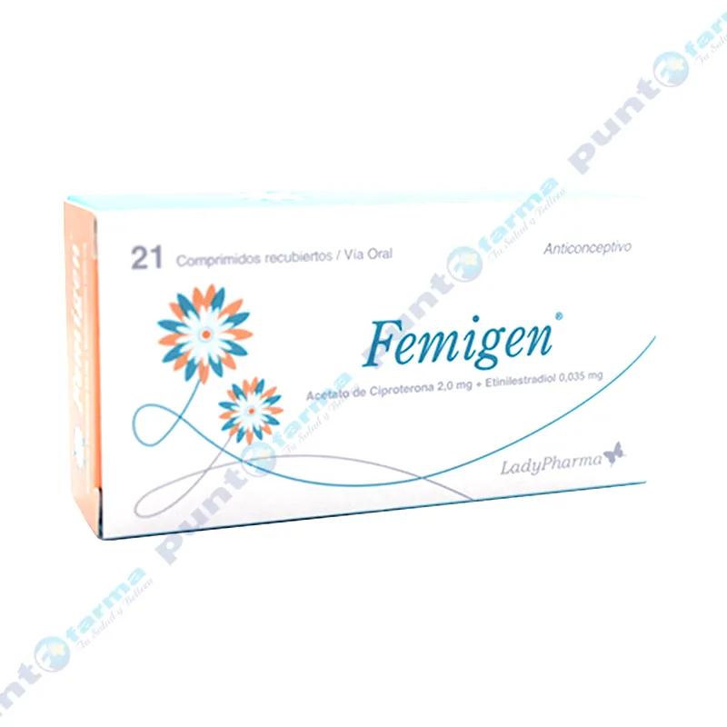 Femigen Acetato de Ciproterona 2,0 mg - Cont. 21 comprimidos recubiertos