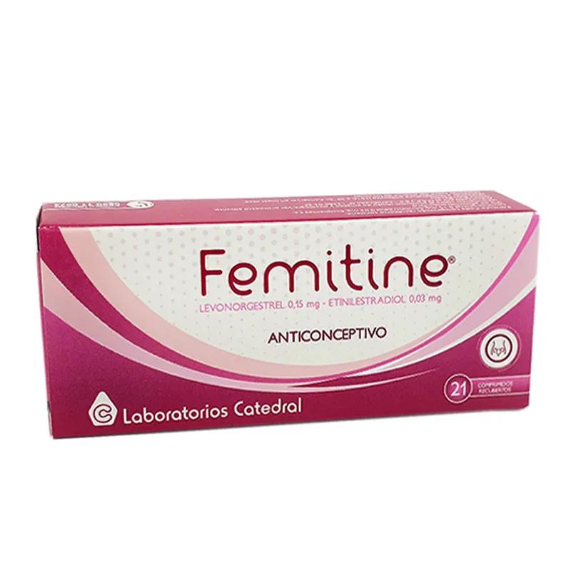 Femitine Levonorgestrel 0,15 mg Etinilestradiol 0,03 mg - Caja de 21 Comprimidos Recubiertos