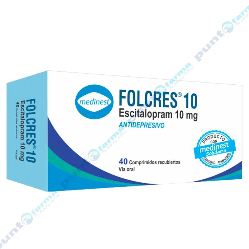 Folcres 10 Escitalopram 10 mg - Cont. 40 comprimidos recubiertos
