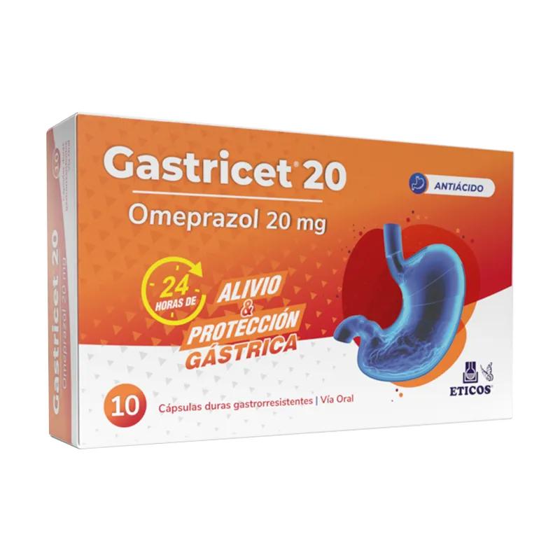 Gastricet 20 Omeprazol 20 mg - Cont. 10 cápsulas duras gastrorresistentes