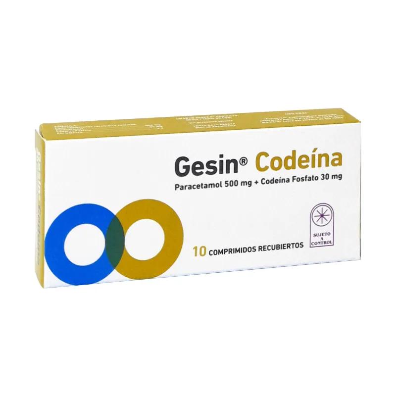 Gesin Codeína Paracetamol 500 mg - Cont. 10 comprimidos recubiertos