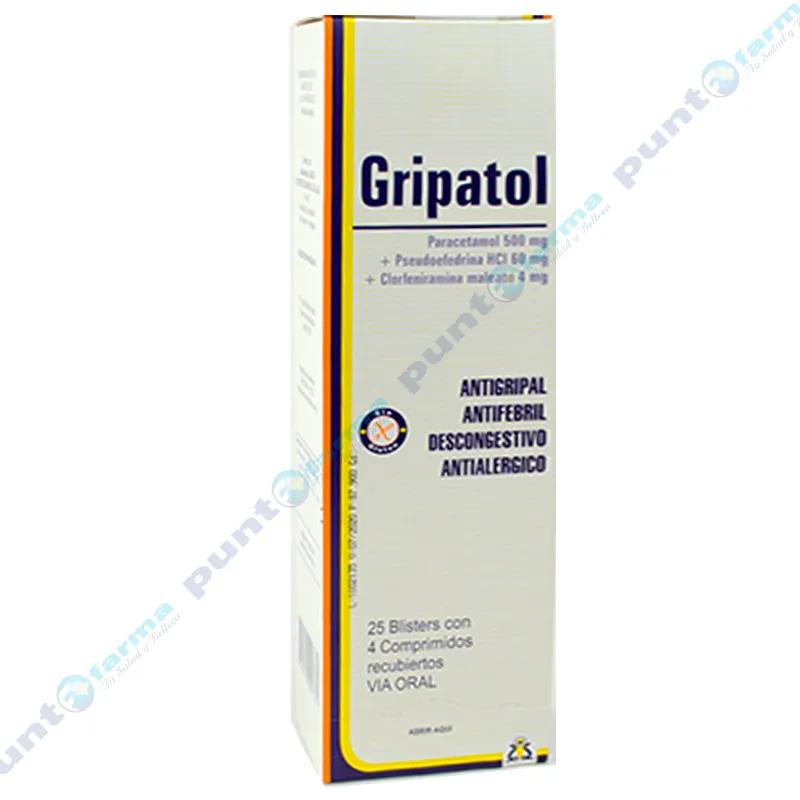 Gripatol Paracetamol 500 mg - Caja de 25 blisters con 4 comprimidos recubiertos
