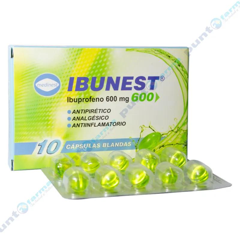 Ibunest Ibuprofeno 600 mg- Caja de 10 Cápsulas Blandas
