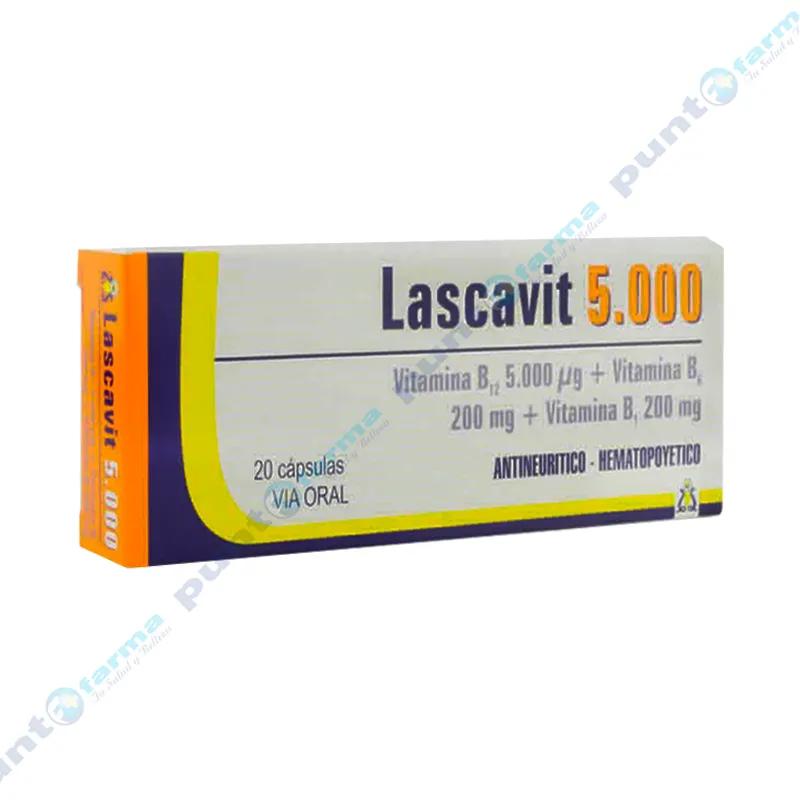Lascavit 5.000 Antineuritico Vitamina B12 - Caja de 20 cápsulas