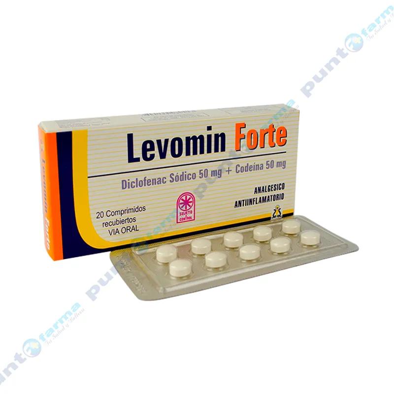 Levomin Forte Diclofenac Sódico 50 mg - Caja de 20 comprimidos recubiertos
