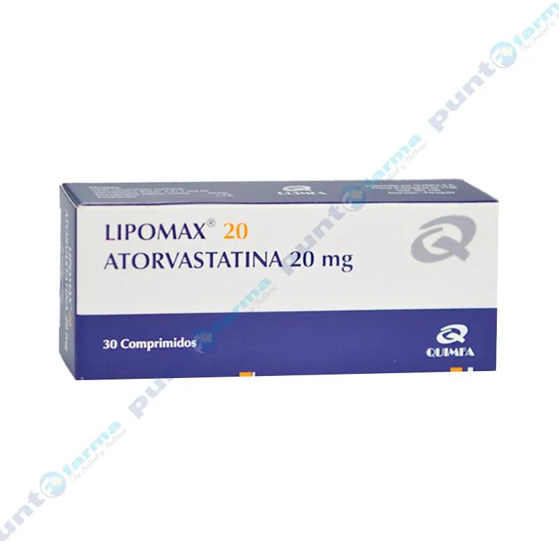 Lipomax Atorvastatina 20 mg - Caja de 30 Comprimidos
