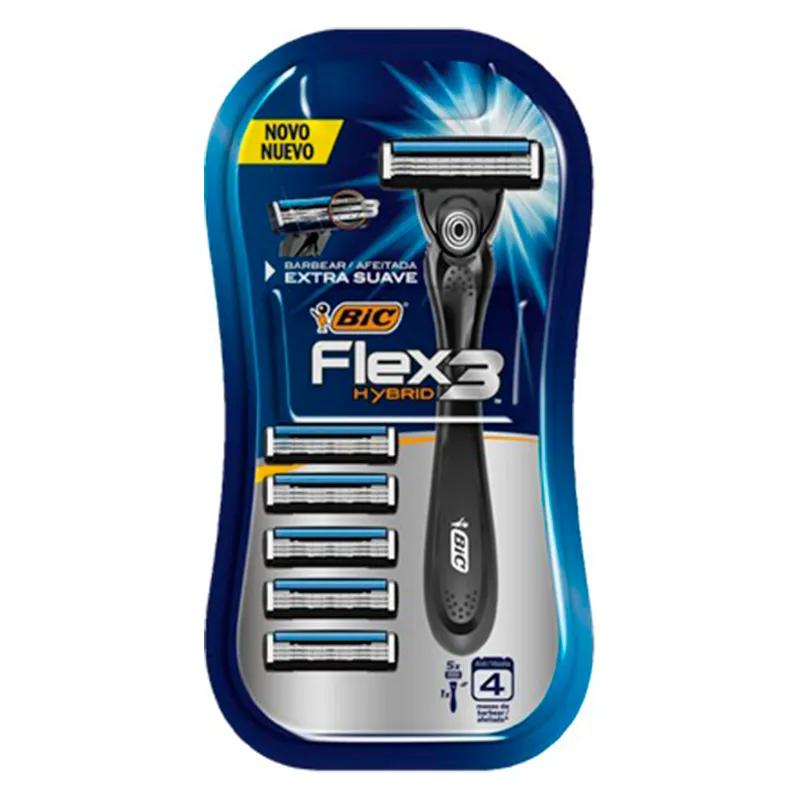 Maquina de afeitar Bic Flex 3 Hybrid  - 5 Unidades