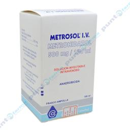 Metrosol 500 I.V  Metronidazol 500 mg -  Cont. 1 frasco ampolla de 100 mL