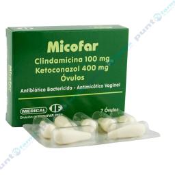 Micofar Clindamicina 100mg Ketoconazol 400mg - Contiene 7 óvulos.