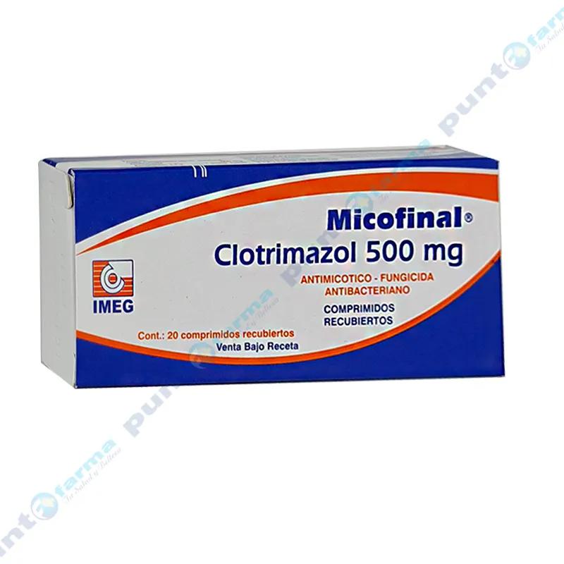 Micofinal Clotrimazol 500 mg - Caja de 20 comprimidos recubiertos