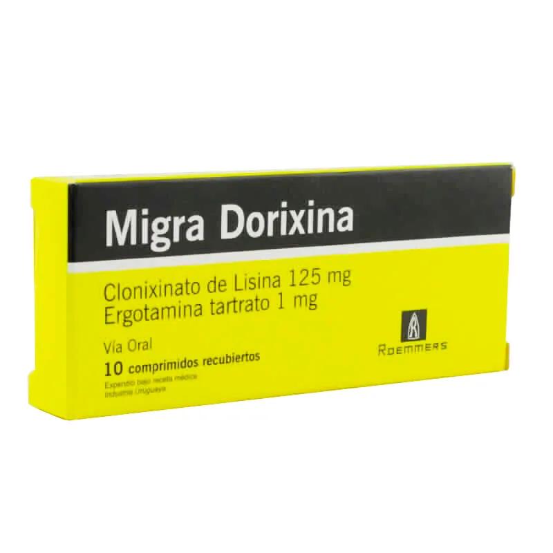 Migra Dorixina Clonixinato de Lisina 125 mg - Caja de 10 comprimidos recubiertos