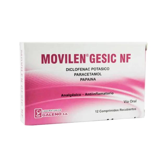 Image miniatura de Movilen-Gesic-NF-Diclofenac-Potasico-Paracetamol-Papaina-Cont-12-Comprimidos--49462.webp