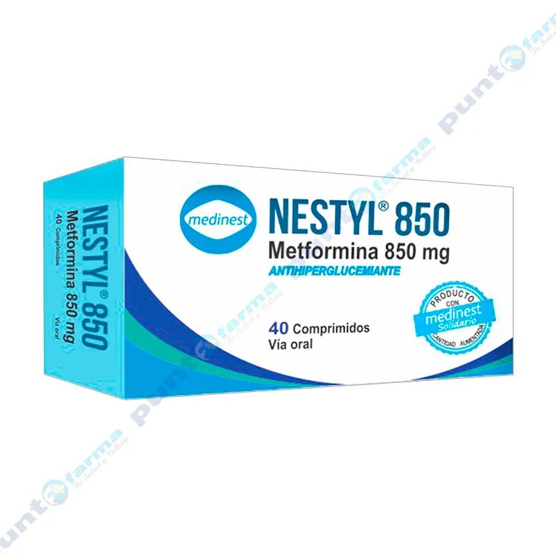 Nestyl 850 Metformina 850 mg - Cont. 40 Comprimidos.