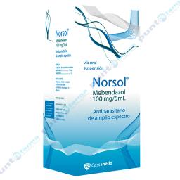 Norsol Mebendazol 100 mg/5mL - Suspensión Vía Oral 30 mL.