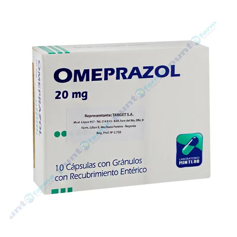 Omeprazol Mintlab 20mg - Caja de 10 cápsulas con gránulos con Recubrimiento entérico.