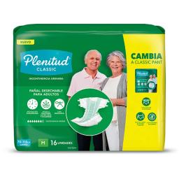 Pañal Desechable para Adultos Classic M Plenitud  - Cont 16 Unidades