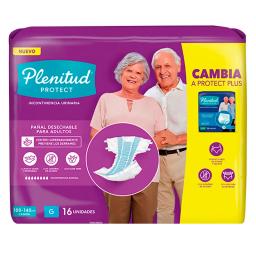 Pañal Desechable para Adultos Protec Plenitud G - Cont 16 Unidades