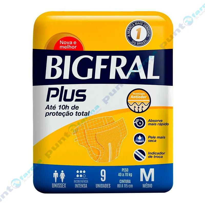 Pañal para Adultos Bigfral Plus M - Cont. 9 unidades