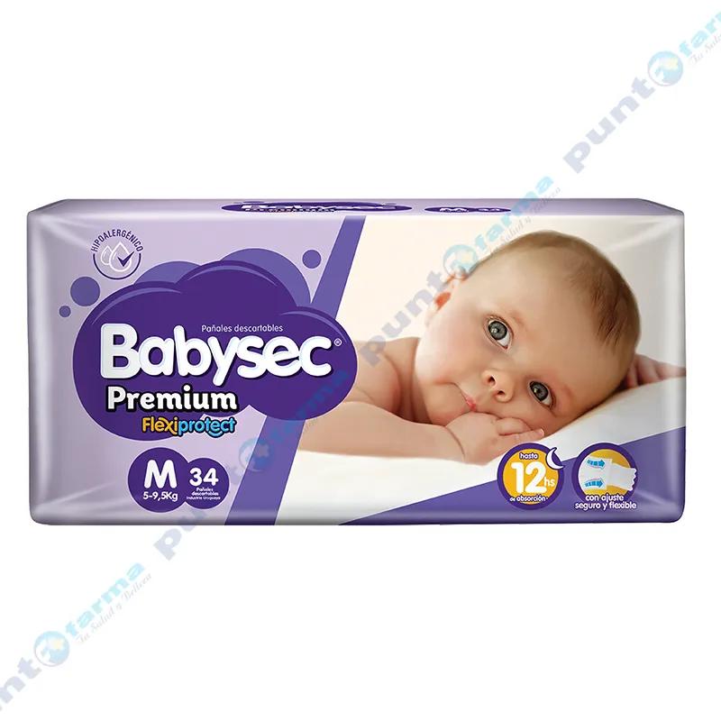 Pañales Premium M Babysec - Cont. 34 unidades