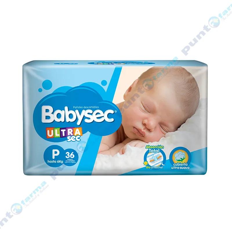 Pañales UltraSec P Babysec - Cont. 36 unidades