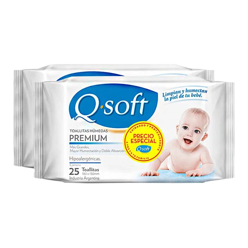 Pack Toallitas Húmedas Baby Clásica Qsoft - Cont 25 unidades